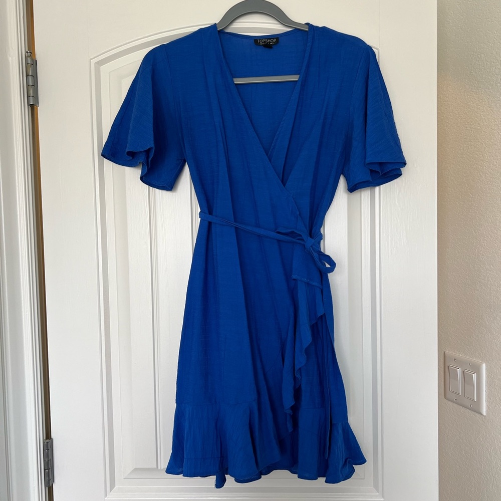 Cobalt Blue Wrap Dress top shop